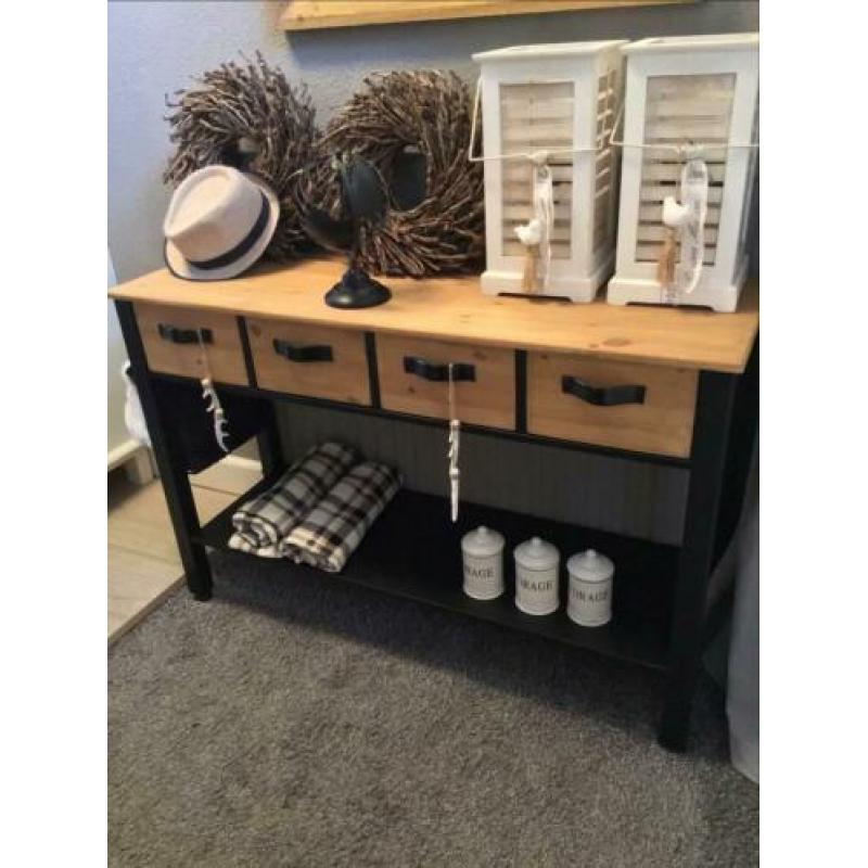 Sidetable Black & Mango Wood & Tuigleer