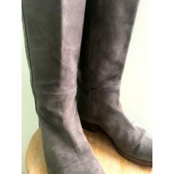 taupe leren laarzen 39 grijs suede zgan zomer hoog cowboy