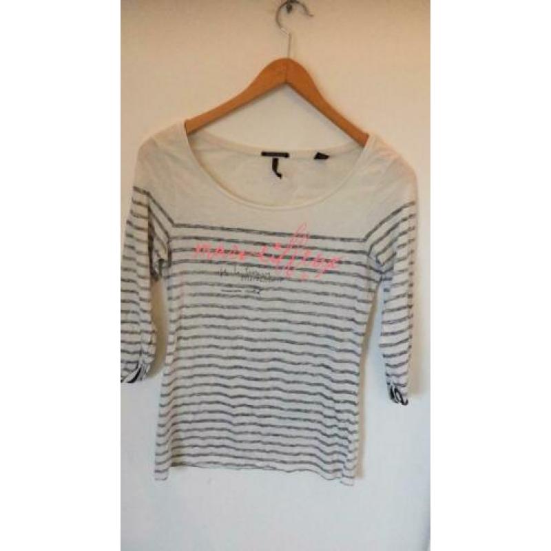 Maison scotch top shirt blauw wit maat 2 netjes