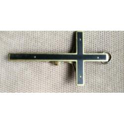 Antiek kruisje hanger van non ebbenhout en messing