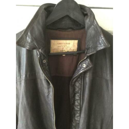 Pilotenvest, top vest, CHEVIGNON,bruin leder