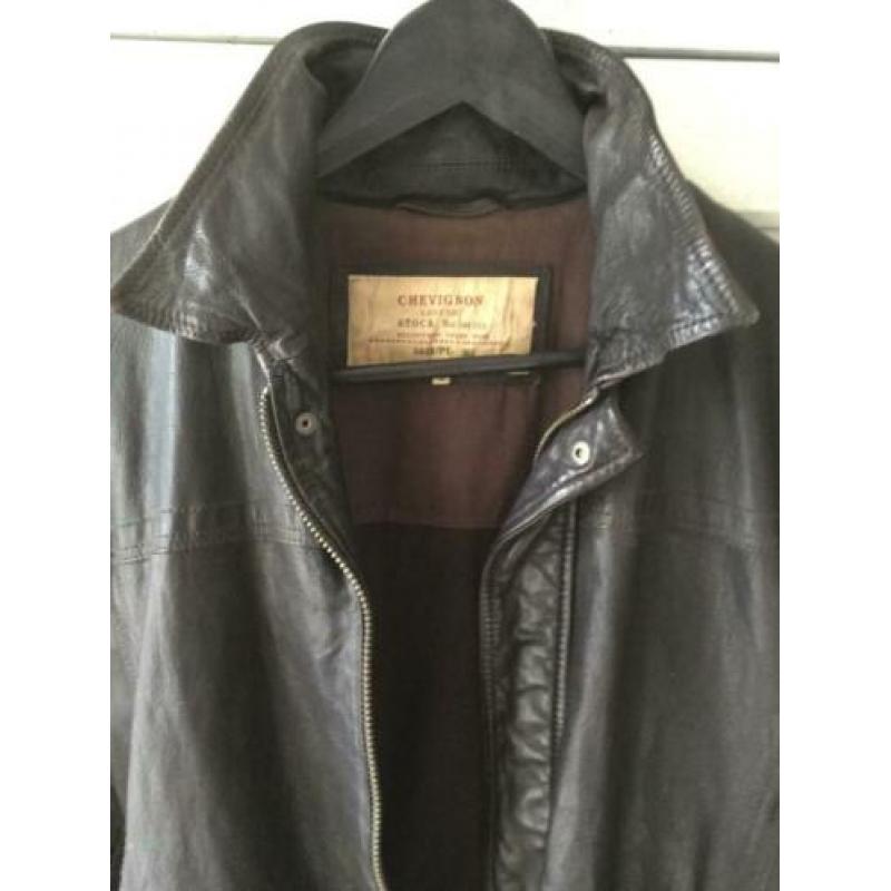 Pilotenvest, top vest, CHEVIGNON,bruin leder