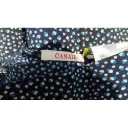 CAMAÏEU donkerblauw/wit bewerkte stretch rok mt 40