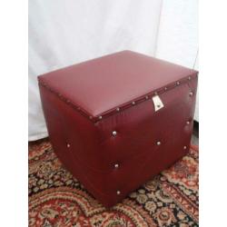 Vintage Retro Jaren 60 Skai Poef Hocker Opbergkist