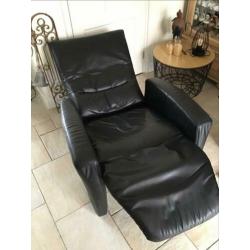 Lederen relax fauteuil, handbediening