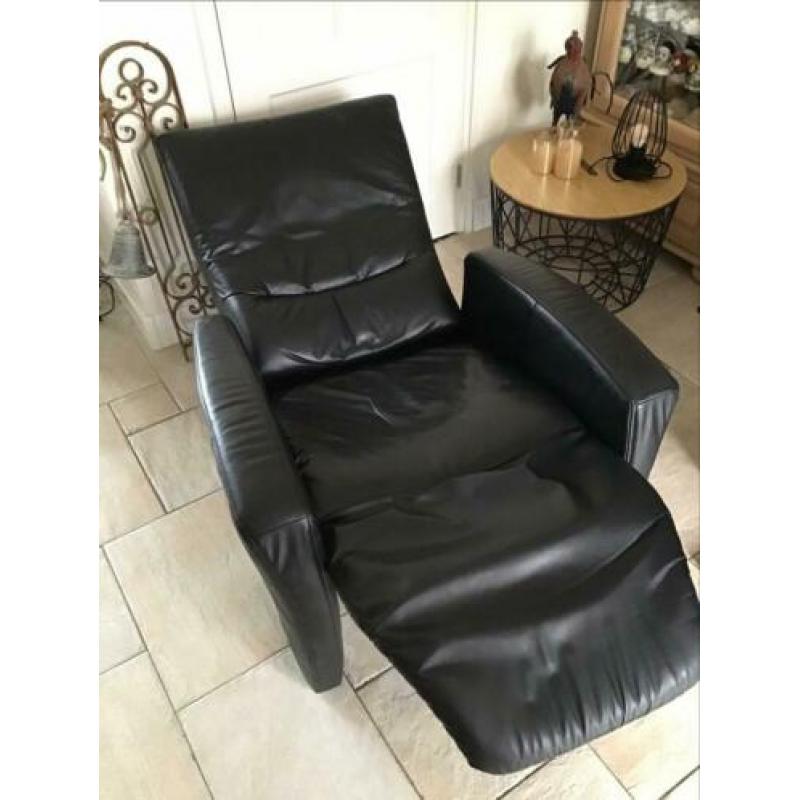 Lederen relax fauteuil, handbediening