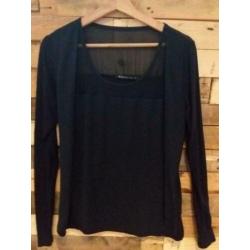 Expresso shirt met lange mouwen. Mt M donkerblauw