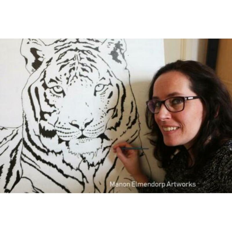 Handgeschilderd Schilderijtje "Beautiful World" Kunst Nieuw