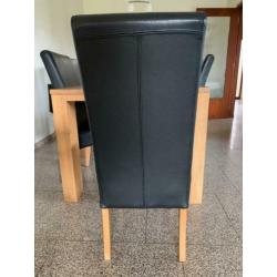 6 stoelen zwart leer