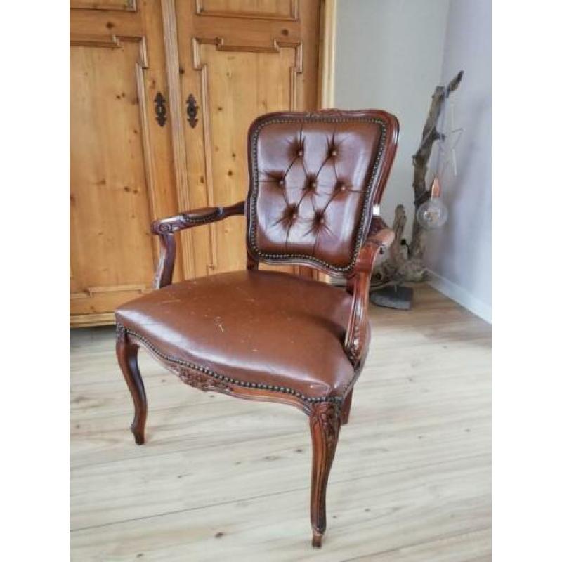 Leren fauteuil/ stoel