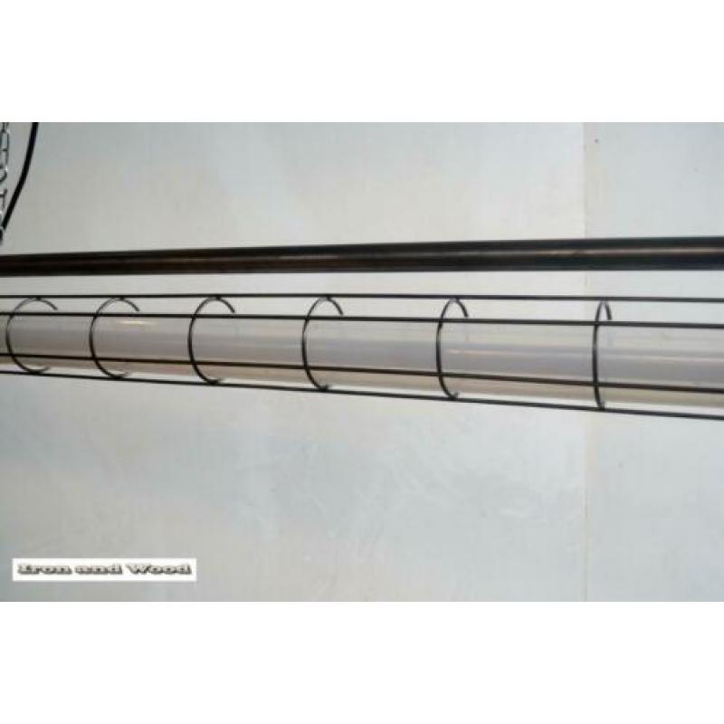 Industriele oude gepolijste TL lamp met matte tube 165 cm