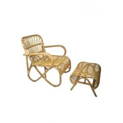 Rotan stoel Belse retro - super trendy rieten fauteuil