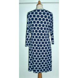 Nieuwe blauw witte jurk van Kyra & Ko maat XL valt als 42