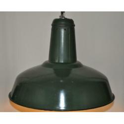 3 pcs vintage emaille industriële lamp. Jaren '40-'50.