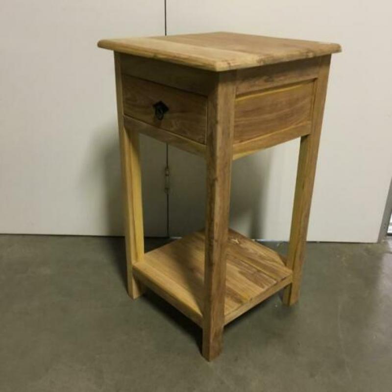 Ladekastje - 40 x 40 cm - massief teak - 1 lade - TTM Wonen