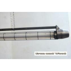 Industriele oude gepolijste TL lamp met matte tube 165 cm