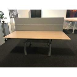 Duo bureau Gispen slinger verstelbaar met akoestische wand!