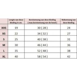 t??? Hondentrui XS-S-M-L-XL 20/22/25/30/35/40 trui vest hond