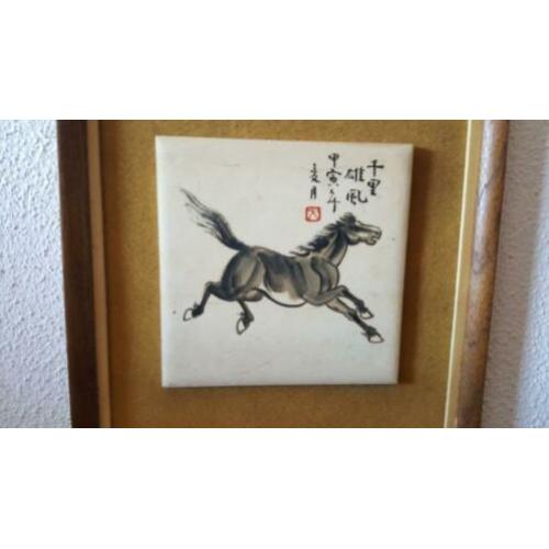 chinese tegelschildering met paard