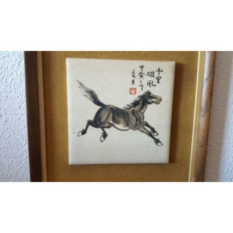 chinese tegelschildering met paard