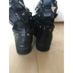 Zgst zwarte biker-boots SPM, met studs, 38