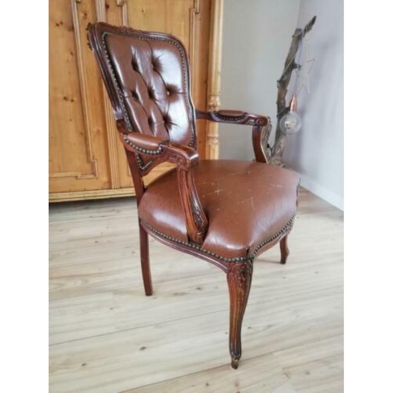 Leren fauteuil/ stoel