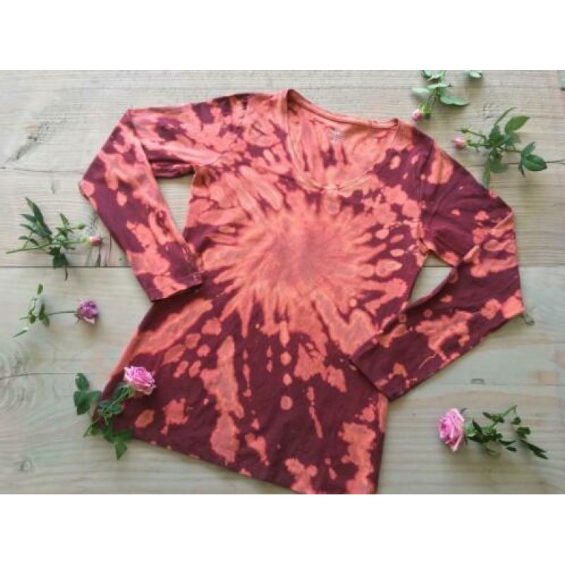 Hippie festival: uniek geverfd tie dye shirt 42 ibiza -boho