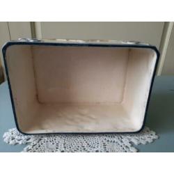 Oude antieke tabaksdoos blauw/wit