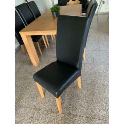6 stoelen zwart leer