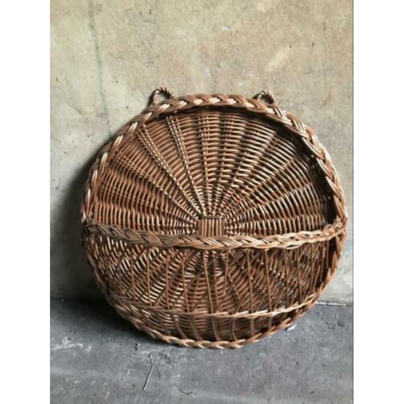 Retro rieten planten hanger