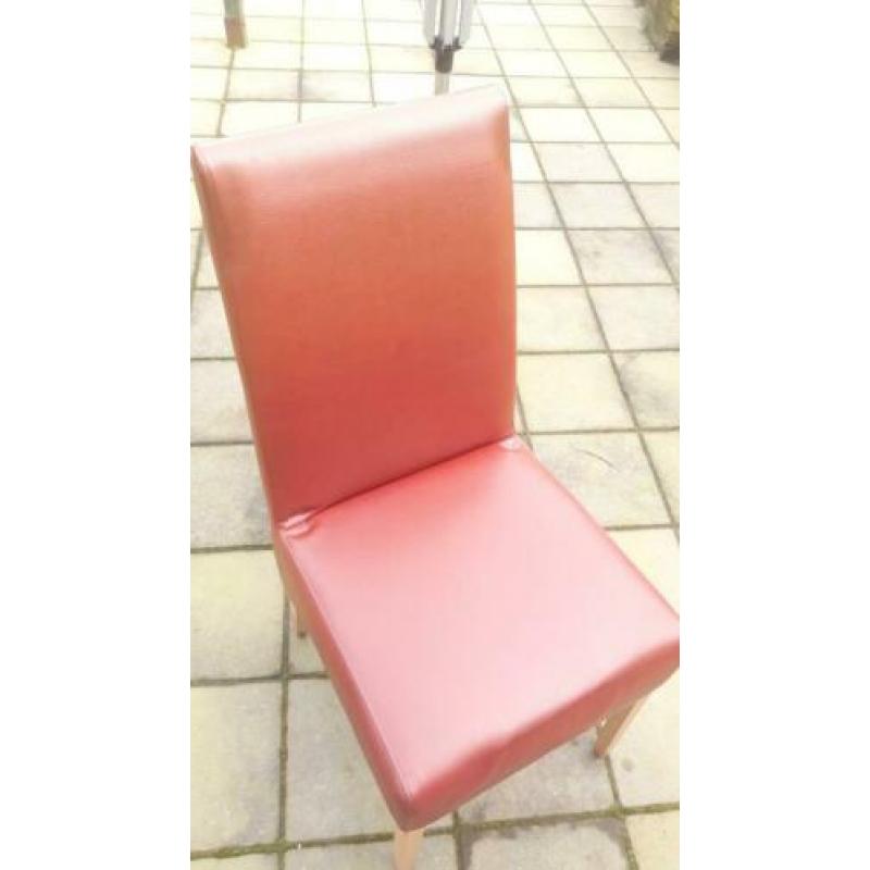 Eet tafel stulen 6 stuks 3 bej en 3 bruin rot