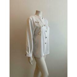 Vintage blouse met hartjes knopen L