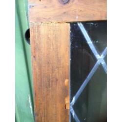 Brocant glas in lood paneel / 70 x 117 cm.