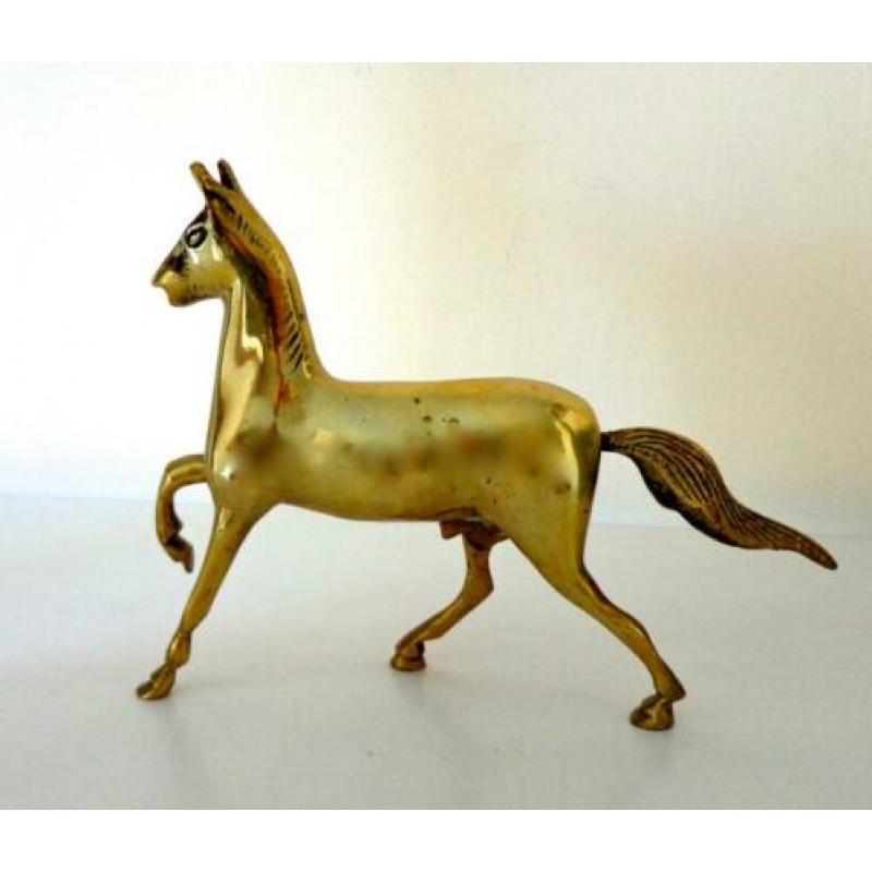Brons/koper beeldje paard met lange staart 4307-b
