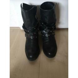 Zgst zwarte biker-boots SPM, met studs, 38