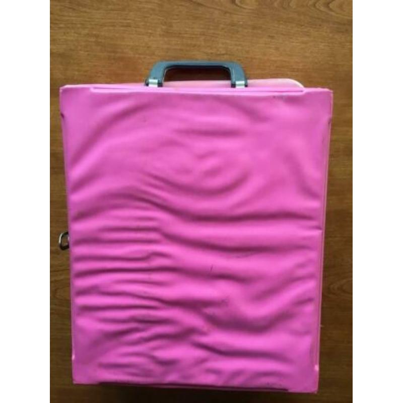 Barbie vintage koffer roze oud, jaren 70 kleren 2 barbie