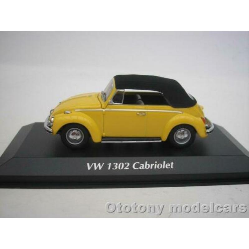 Vw Volkswagen 1302 Cabriolet 1970 Geel 1/43 Maxichamps