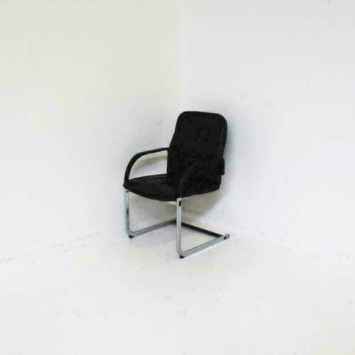 Fröscher Vergaderstoelen, Slede-Stoelen, Leren Stoelen,Zwart