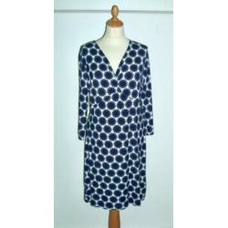 Nieuwe blauw witte jurk van Kyra & Ko maat XL valt als 42