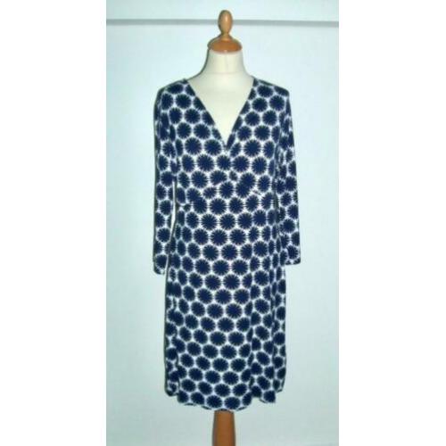 Nieuwe blauw witte jurk van Kyra & Ko maat XL valt als 42