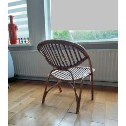Bijzonder model vintage design Rohé rotan stoel met kussens