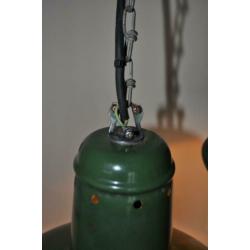 3 pcs vintage emaille industriële lamp. Jaren '40-'50.