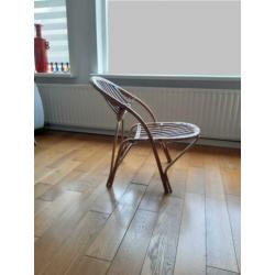 Bijzonder model vintage design Rohé rotan stoel met kussens