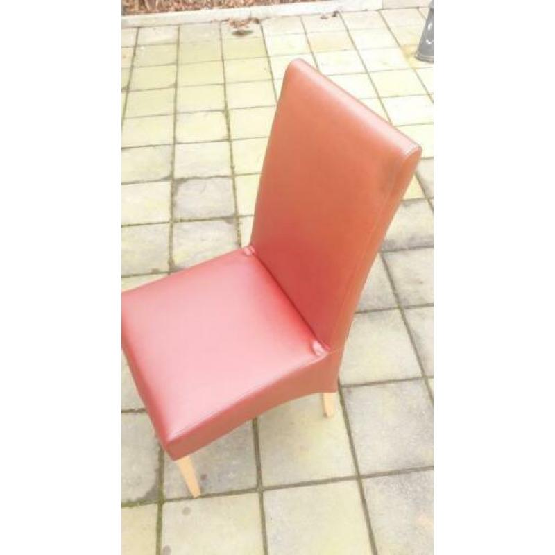Eet tafel stulen 6 stuks 3 bej en 3 bruin rot