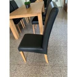 6 stoelen zwart leer
