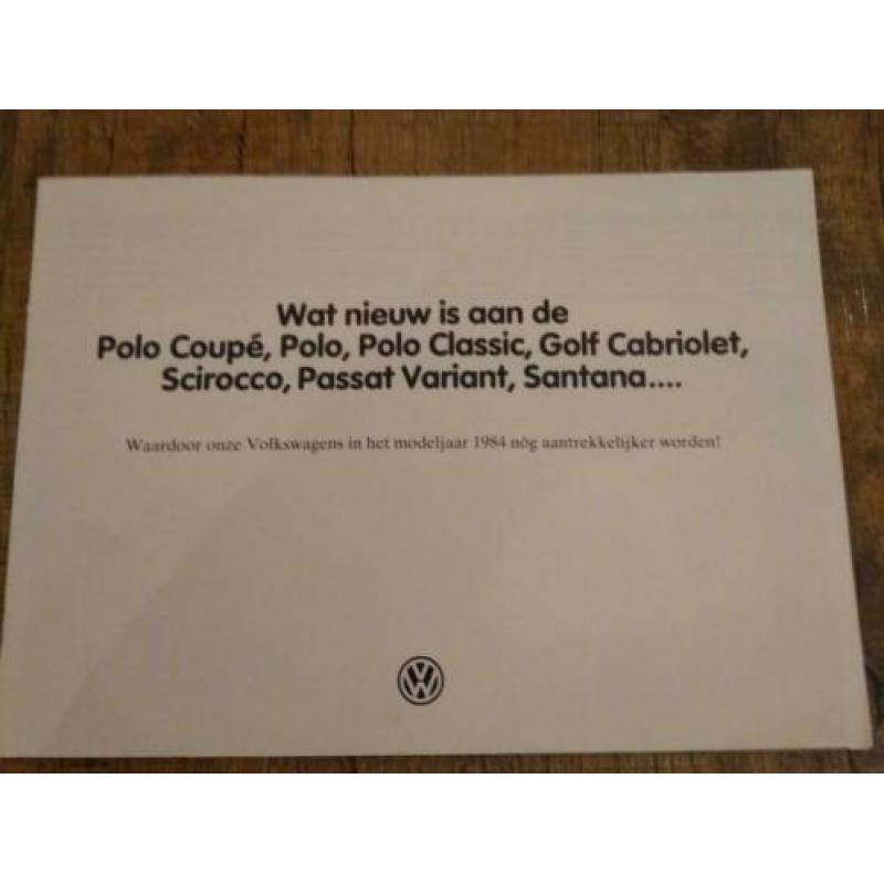 Volkswagen folder ( o.a. polo, golf cabriolet,scirocco) 1983