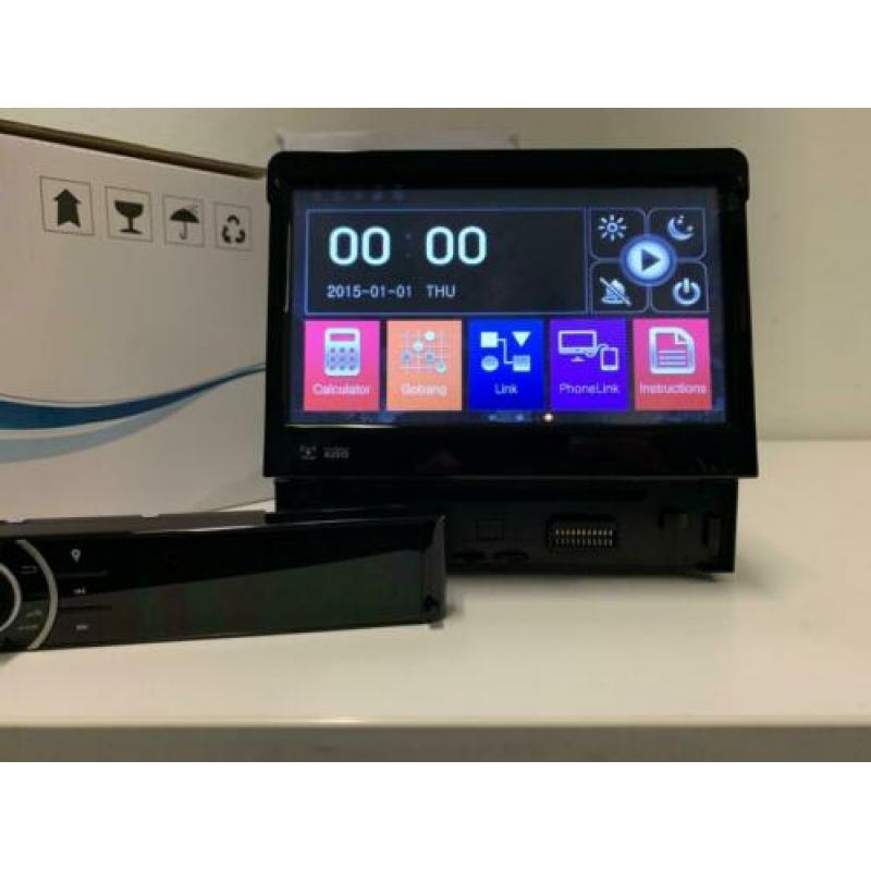 1-Din Autoradio Navigatie Bluetooth | Kantelbaar scherm