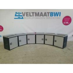 Partij BOTT kasten met deur aluminium kast 6 voor €150,- bus