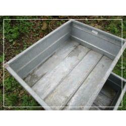 Industriële zinken transportbak houtbak plantenbak (82 cm)