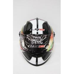 LS2 FF322 Wardots Motorhelm | Zonnevizier en iridium vizier!
